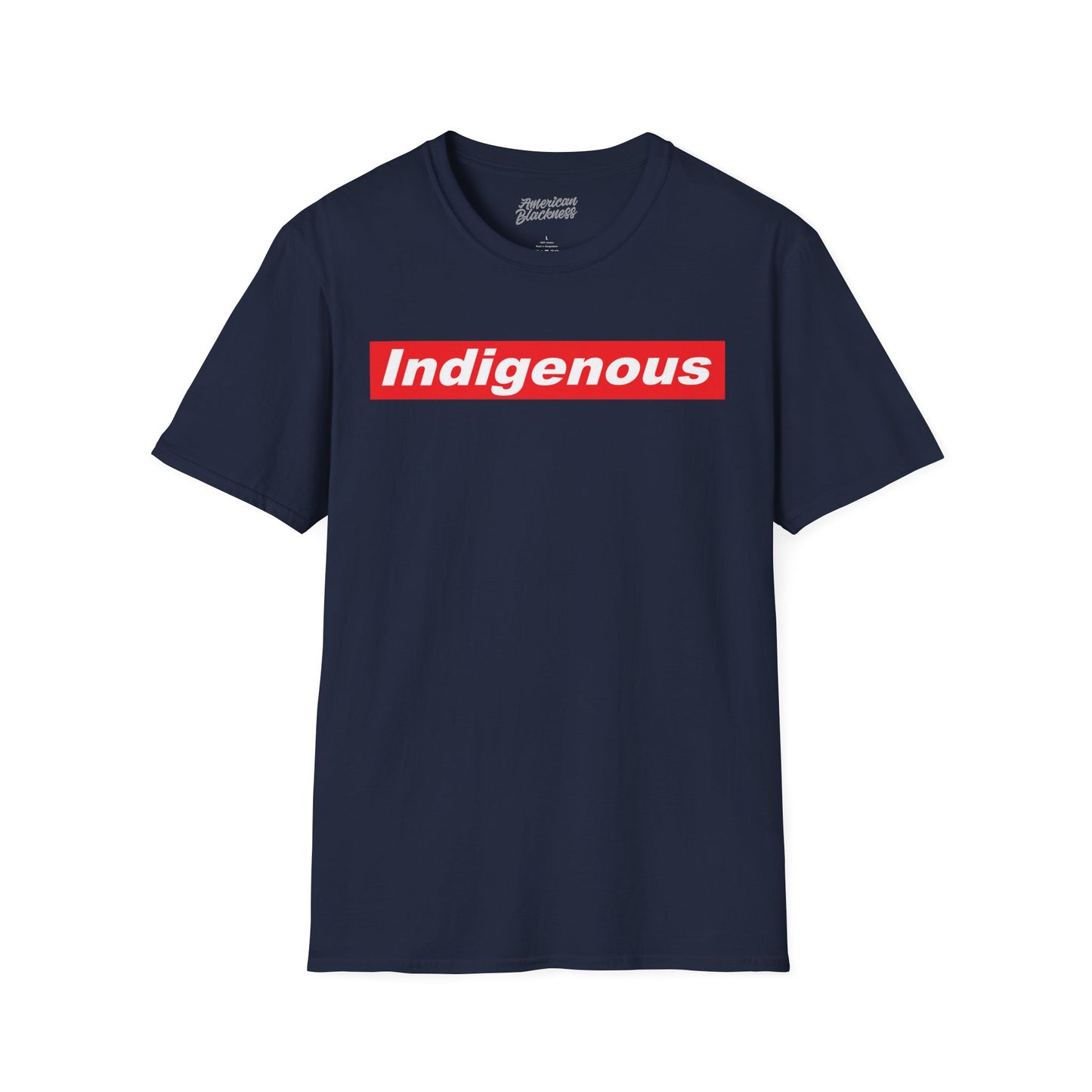 indigenous Graphic T‑Shirt — Bold Red Box Logo Tee