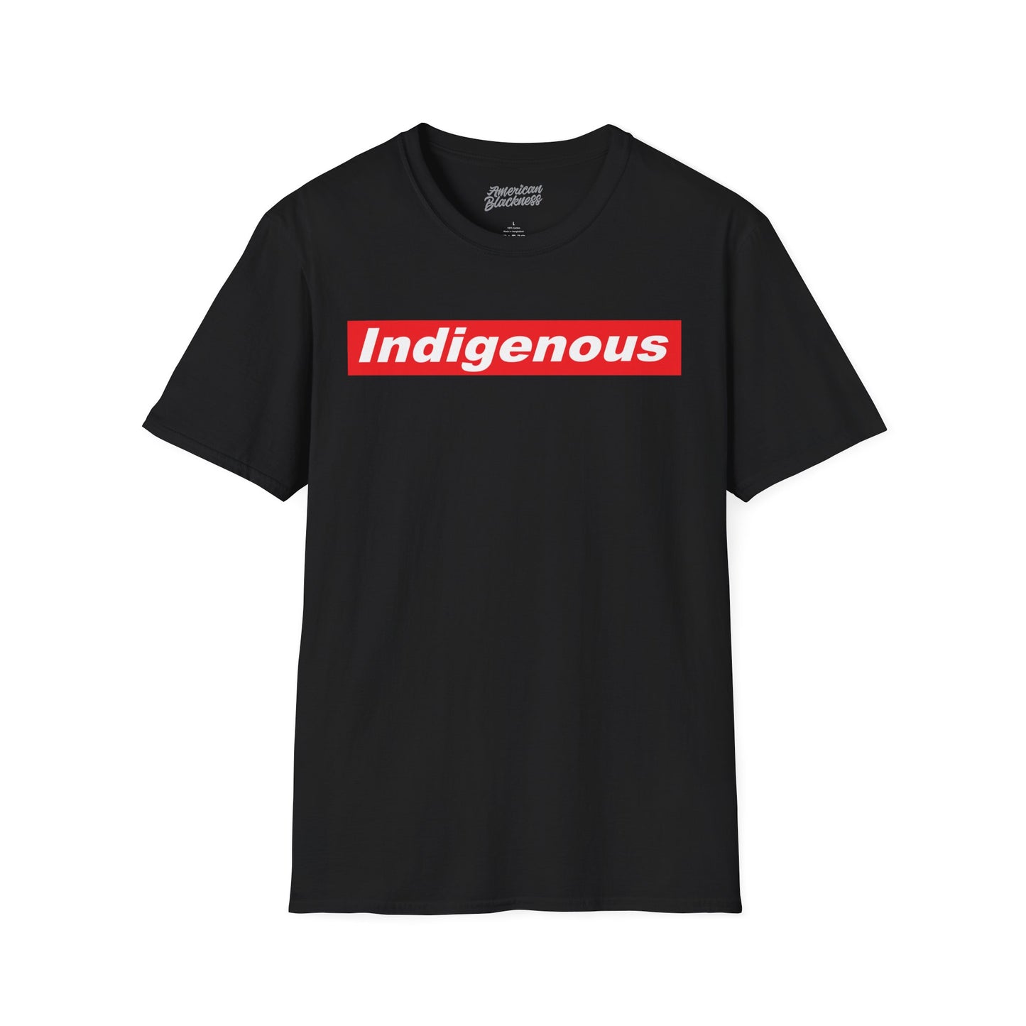 indigenous Graphic T‑Shirt — Bold Red Box Logo Tee