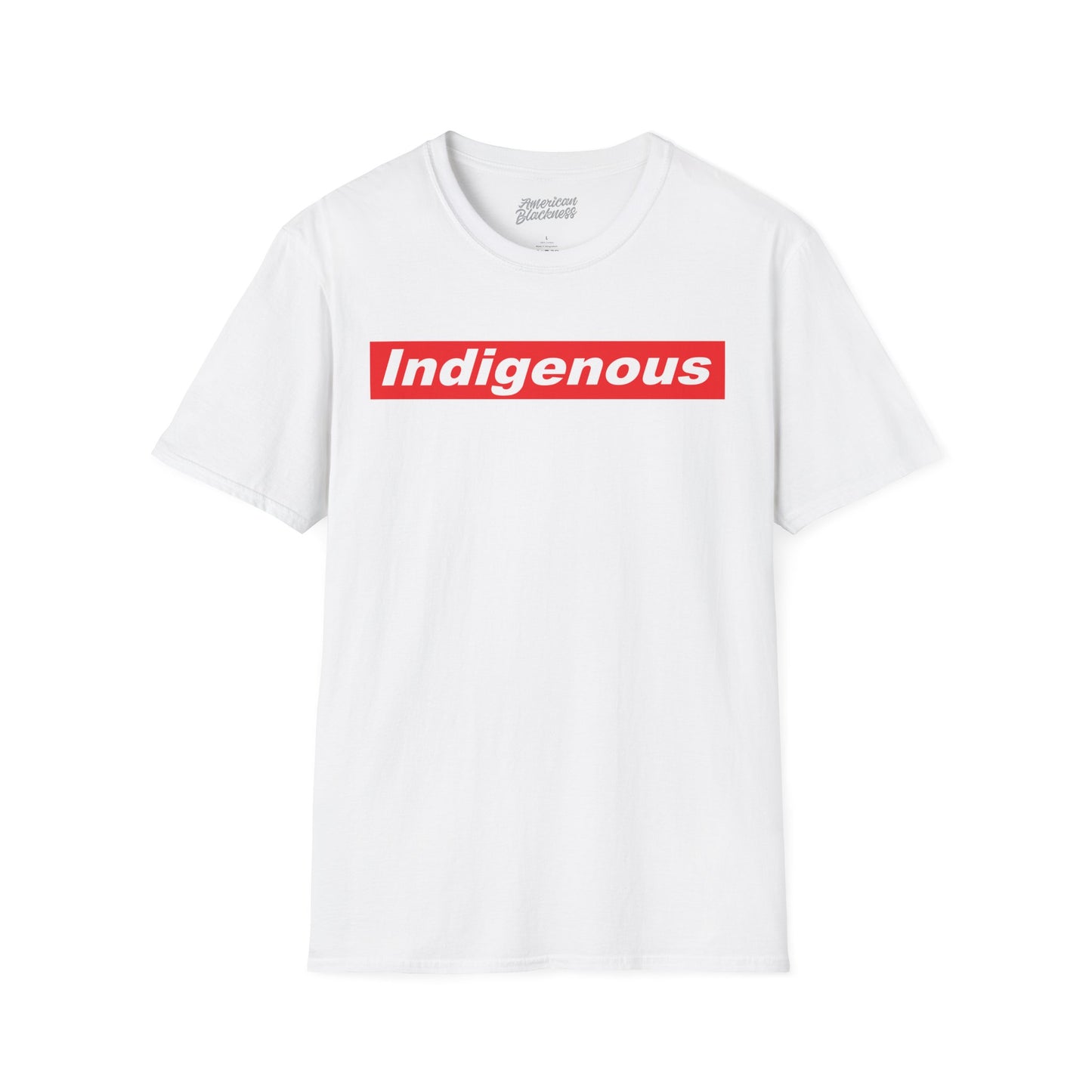 indigenous Graphic T‑Shirt — Bold Red Box Logo Tee