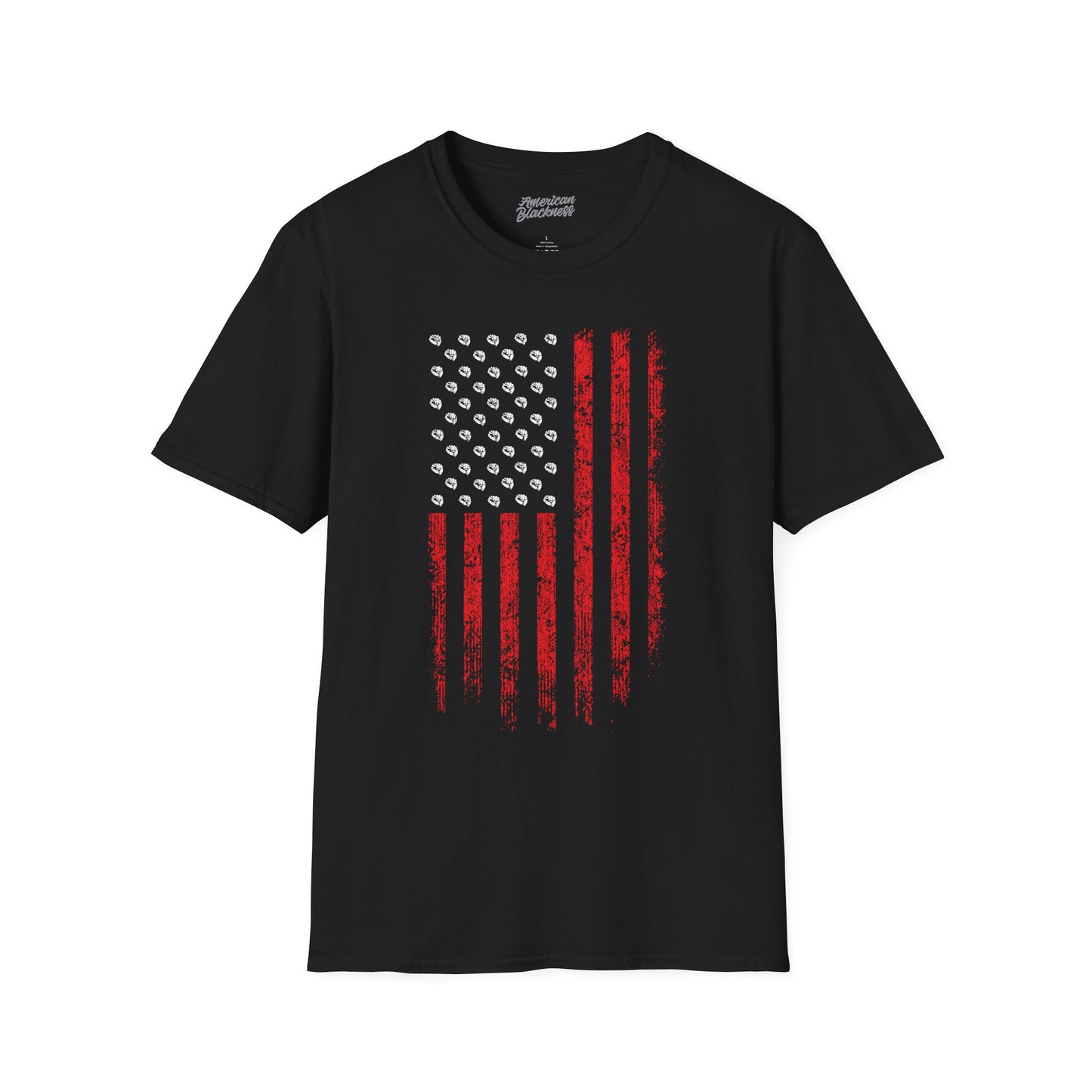 Distressed American Flag T-Shirt — Black Old Glory Tee