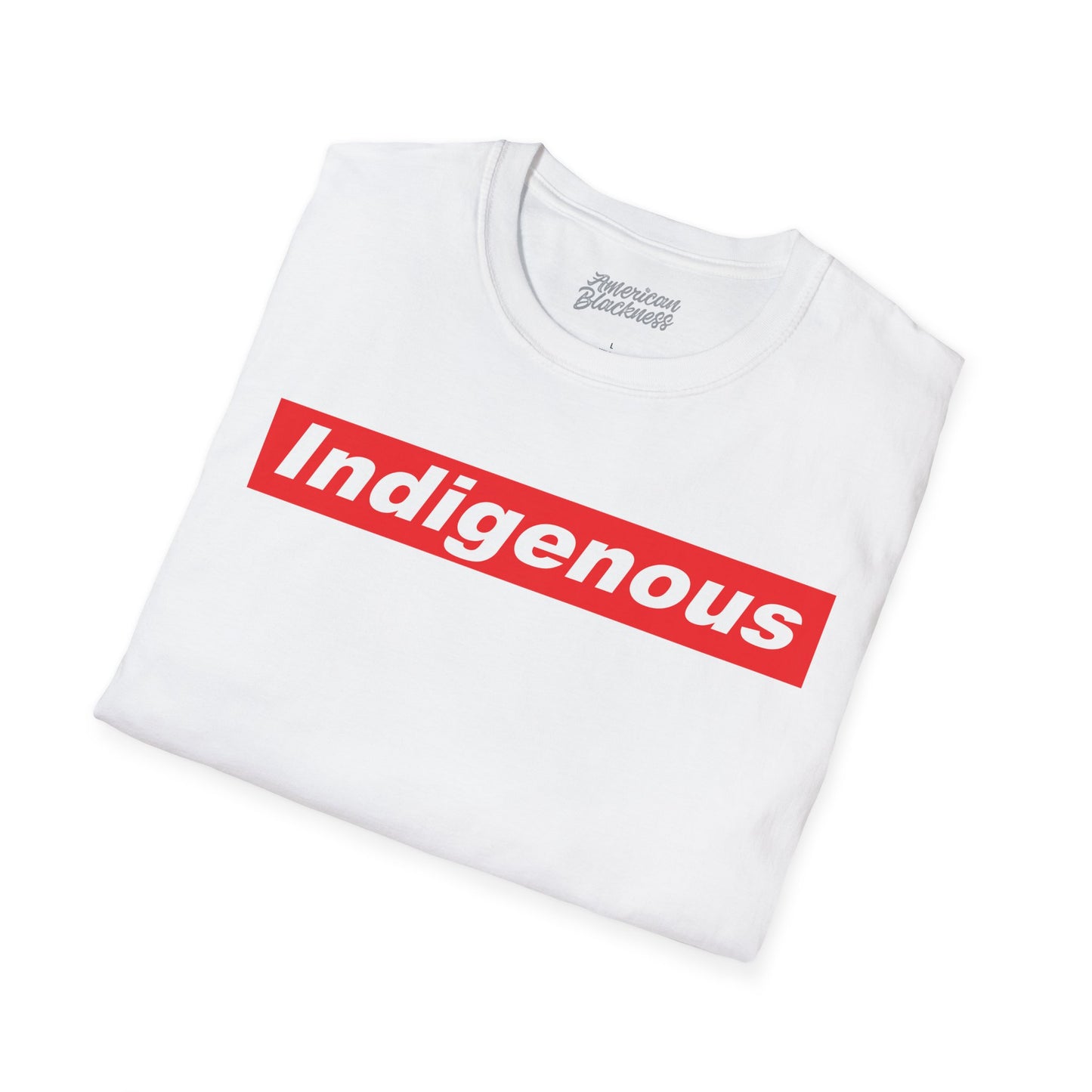 indigenous Graphic T‑Shirt — Bold Red Box Logo Tee