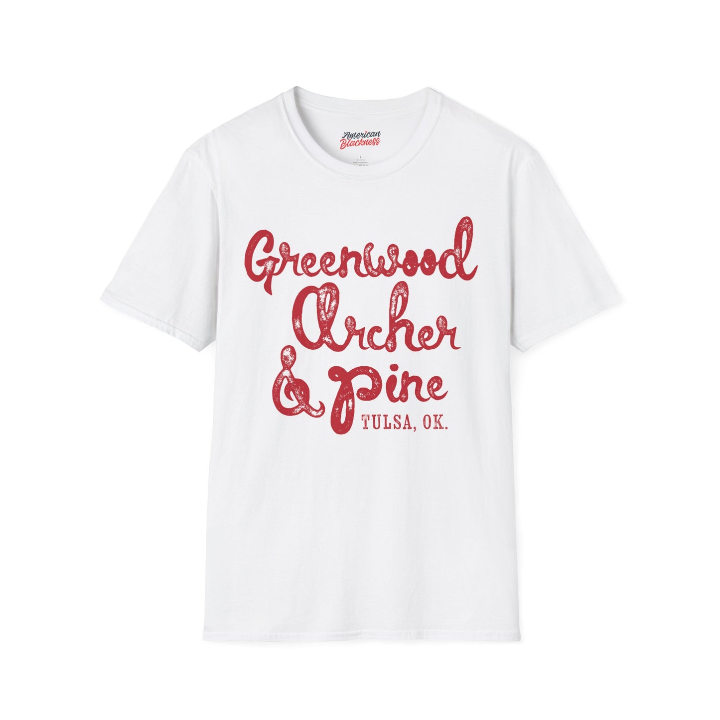 Greenwood Archer & Pine Tee — Tulsa, OK Vintage Script T-Shirt