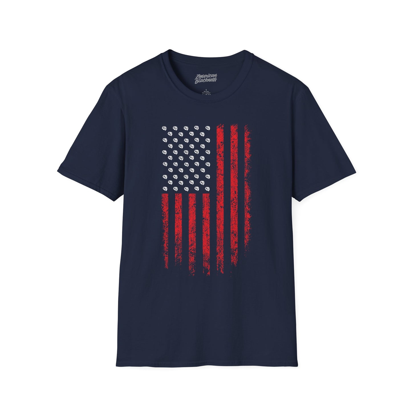 Distressed American Flag T-Shirt — Black Old Glory Tee