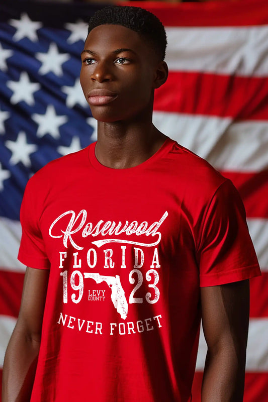 Rosewood Florida 1923 "Never Forget" T-Shirt — Historical Town Vintage Tribute