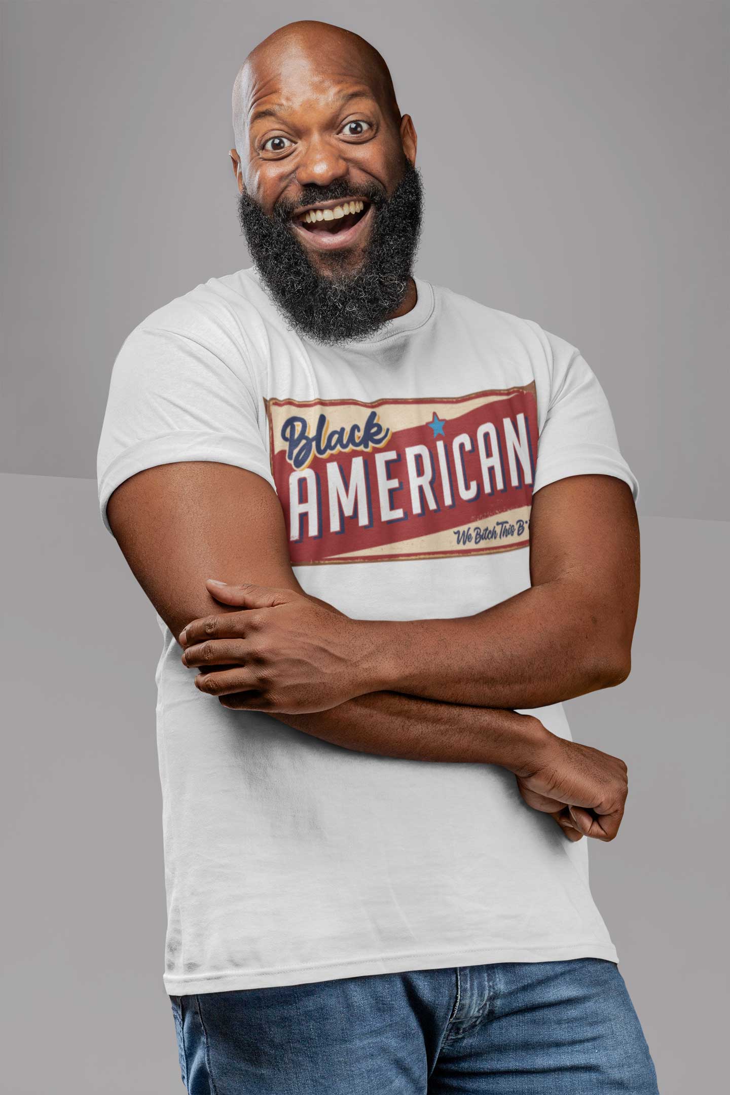 Black American Retro Tee